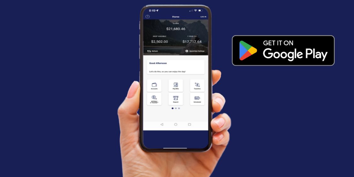 mobile app in a hand